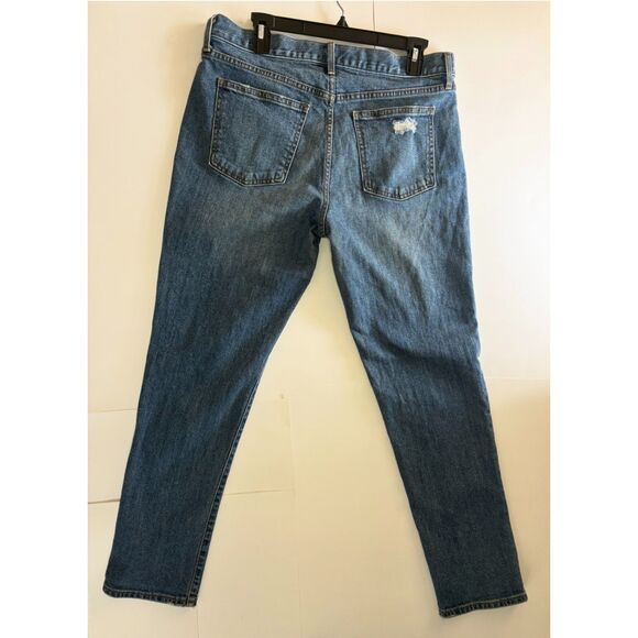 GAP Denim - GAP Best Girlfriend Jeans Womens 30 Blue Distressed Medium Wash Denim Boyfriend